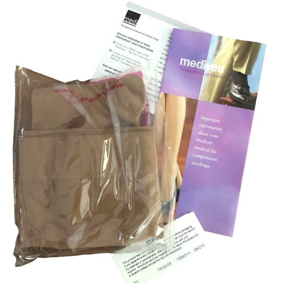 Mediven Plus MediSilk Compression Calf 30-40 Beige Sz VI Closed Toe 29806 NEW - Picture 2 of 6